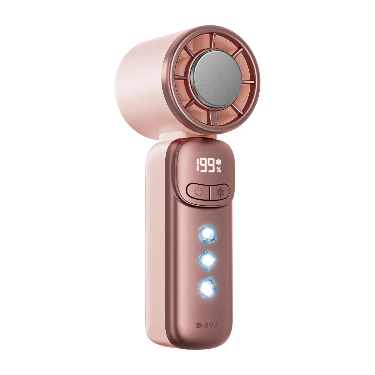 ❄️ BVJ mini ventilateur portable avec fonction fraîcheur | 199 niveaux de ventilation • Surface fraîche au contact • Écran LED • Format de poche | Idéal pour l’été, les voyages et l’extérieur