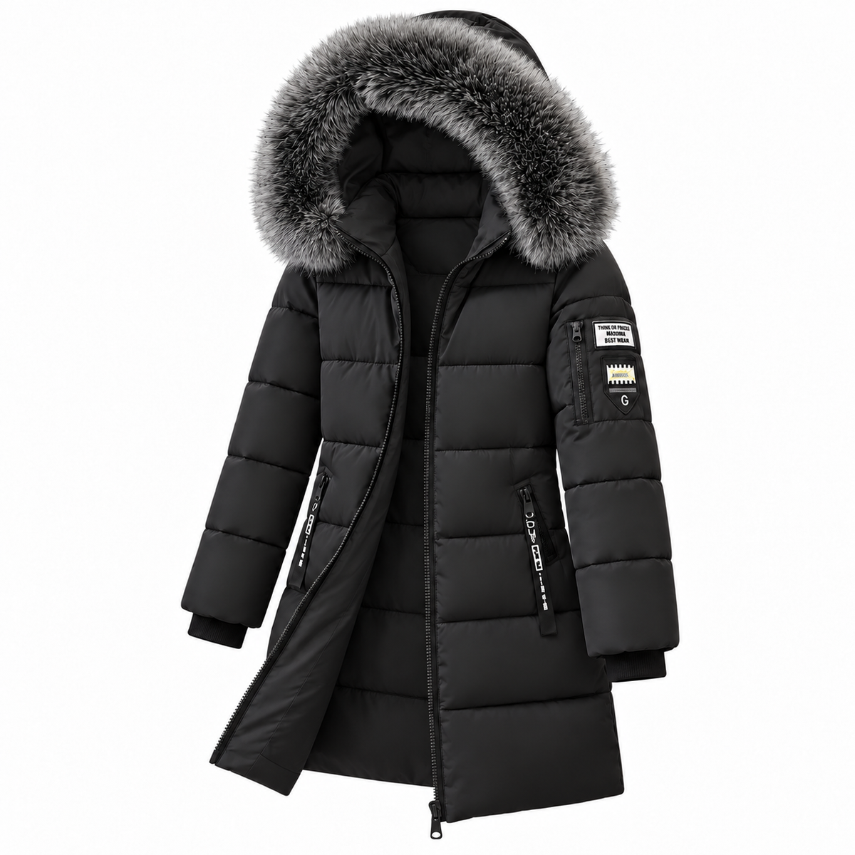 🔥 DERNIER JOUR – 49 % DE RÉDUCTION 🔥 ❄️ Doudoune chaude pour femme avec capuche et col en fausse fourrure amovible