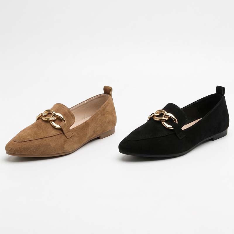 🔥 DERNIER JOUR : -80 % 🔥 Mocassins femme à chaîne dorée avec soutien de la voûte plantaire – Confort au quotidien