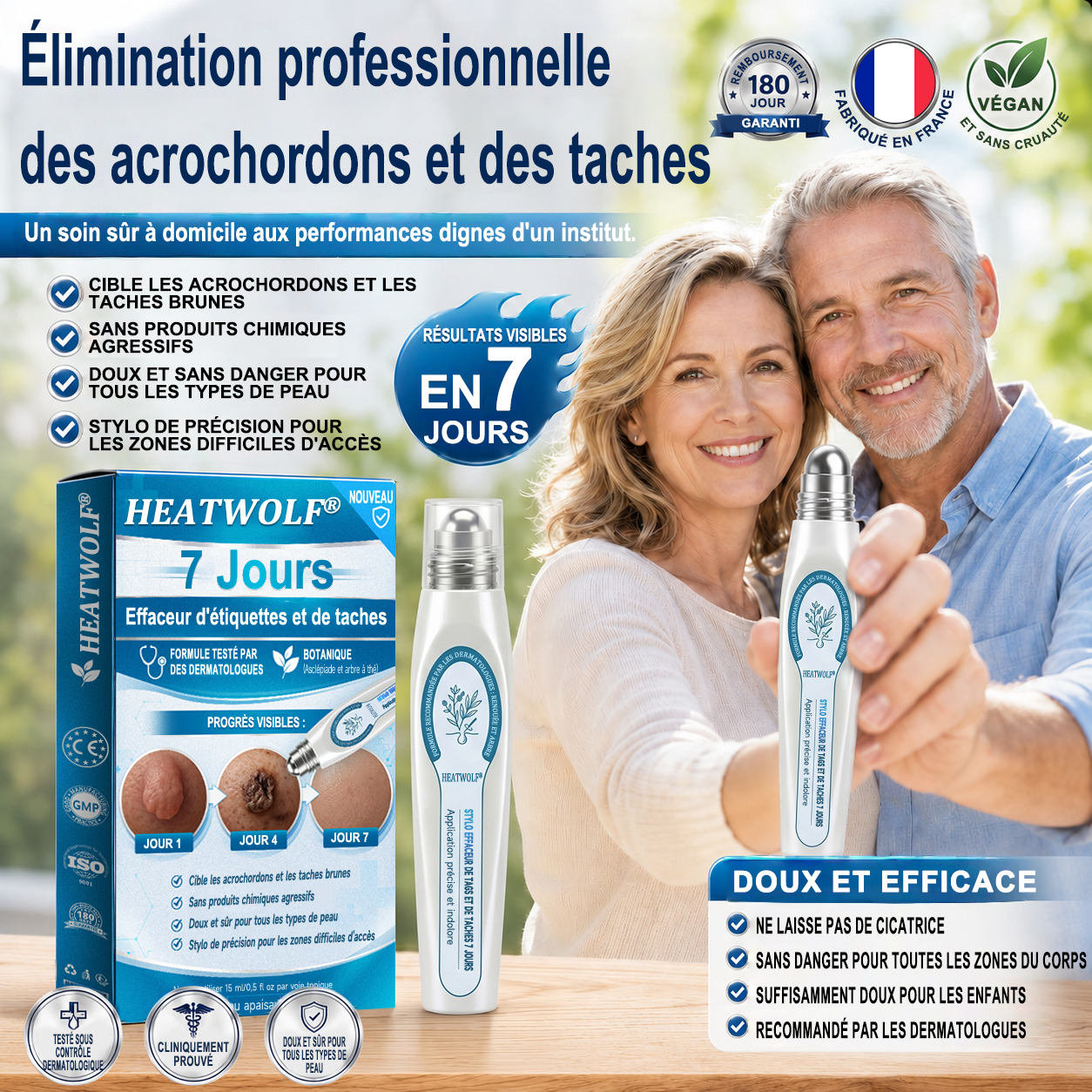 🔥 Boutique Officielle HEATWOLF® 🔥 | Soin Ciblé Taches & Imperfections en 7 Jours | Sans douleur • Sans cicatrice • Embout roll-on