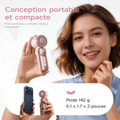 ❄️ BVJ mini ventilateur portable avec fonction fraîcheur | 199 niveaux de ventilation • Surface fraîche au contact • Écran LED • Format de poche | Idéal pour l’été, les voyages et l’extérieur