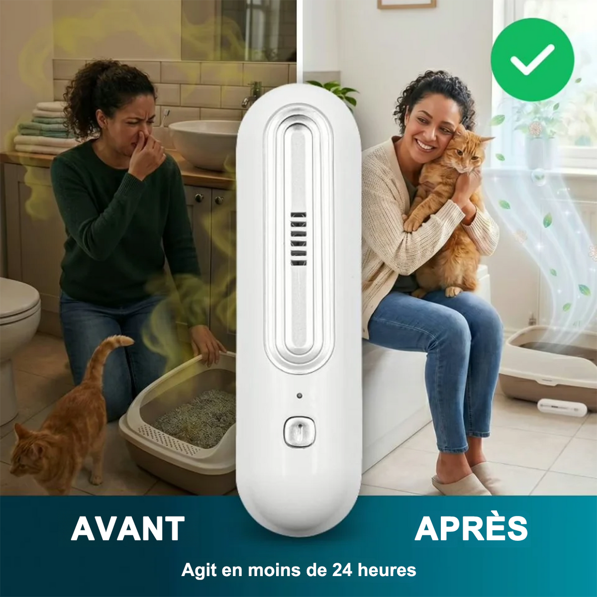 🔥 Dernier Jour : -50% | Purificateur Anti-Odeurs pour Chat et Chien | Neutralise les Odeurs de Litière, Urine et Animaux