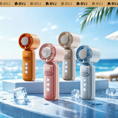 ❄️ BVJ mini ventilateur portable avec fonction fraîcheur | 199 niveaux de ventilation • Surface fraîche au contact • Écran LED • Format de poche | Idéal pour l’été, les voyages et l’extérieur