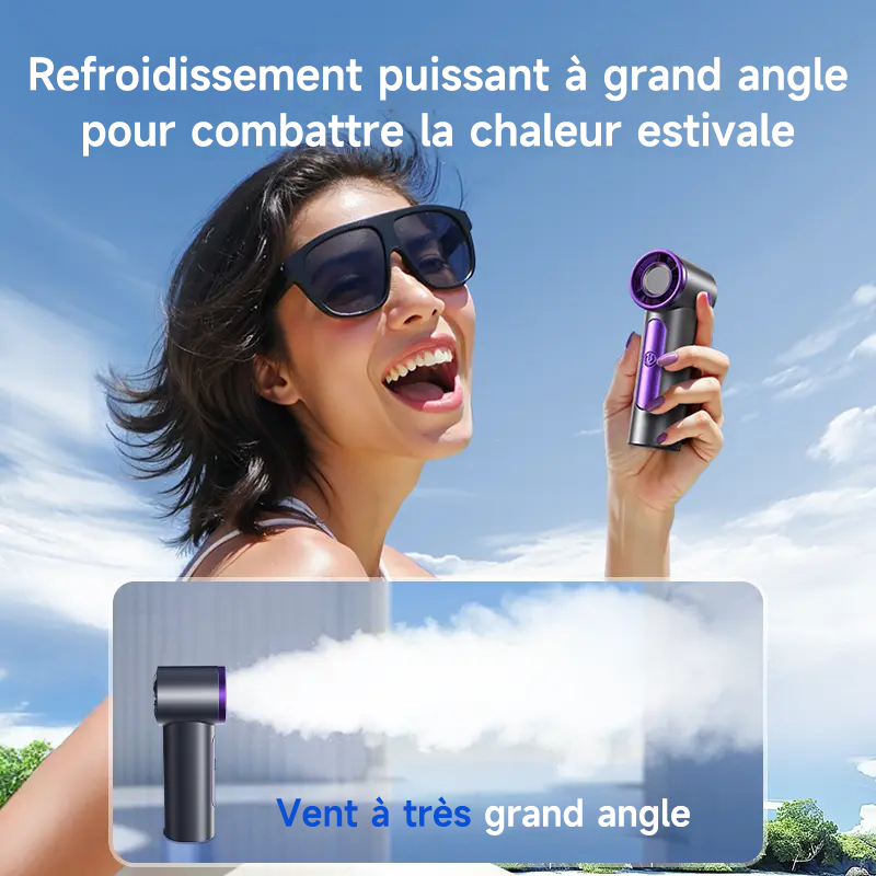 ❄️ BVJ mini ventilateur portable avec écran LED | Flux d’air puissant • Rechargeable par USB • Compact et élégant | Idéal pour les voyages, le bureau et la maison