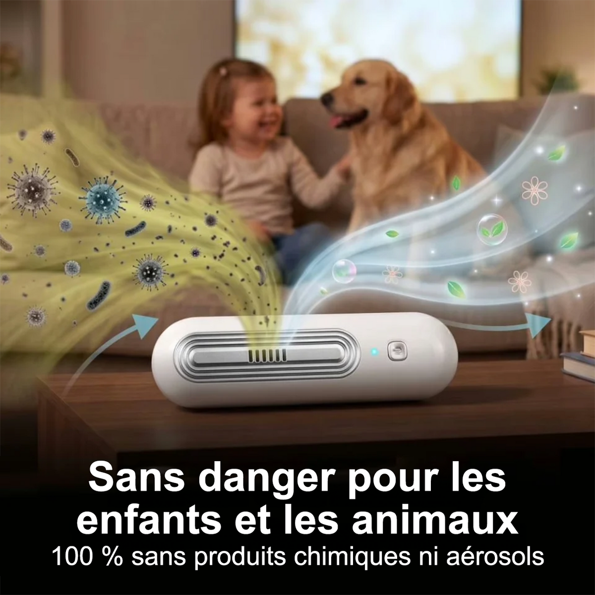 🔥 Dernier Jour : -50% | Purificateur Anti-Odeurs pour Chat et Chien | Neutralise les Odeurs de Litière, Urine et Animaux