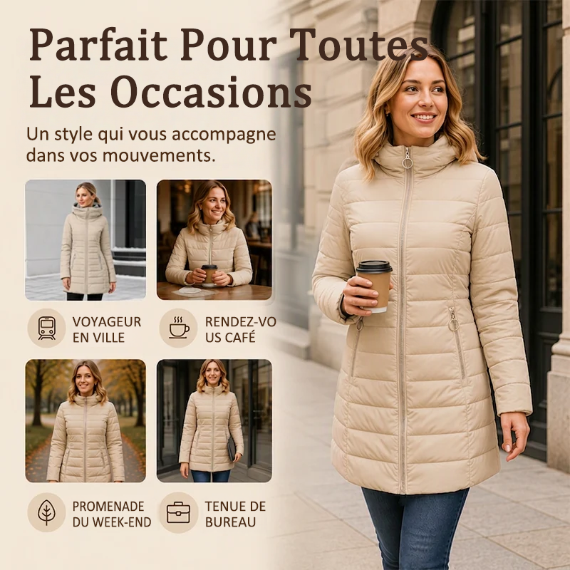 👑 Plus de 80 000 clientes ont déjà craqué ! Manteau d'hiver isolé à capuche pour femme
