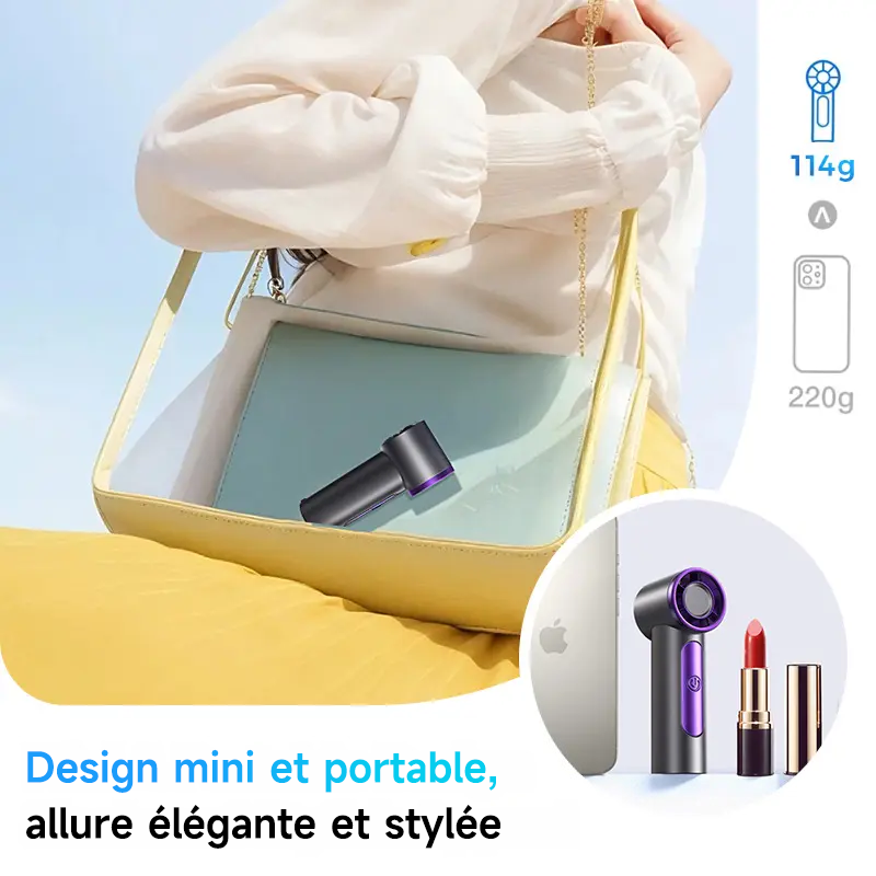 ❄️ BVJ mini ventilateur portable avec écran LED | Flux d’air puissant • Rechargeable par USB • Compact et élégant | Idéal pour les voyages, le bureau et la maison