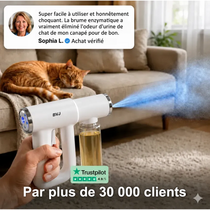 🔥 BVJ™ Pulvérisateur Anti-Odeurs pour Animaux | Éliminez les Odeurs Persistantes de Votre Maison