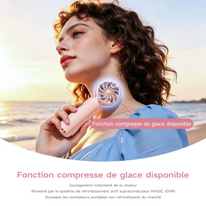 ❄️ BVJ mini ventilateur portable avec fonction fraîcheur | 199 niveaux de ventilation • Surface fraîche au contact • Écran LED • Format de poche | Idéal pour l’été, les voyages et l’extérieur