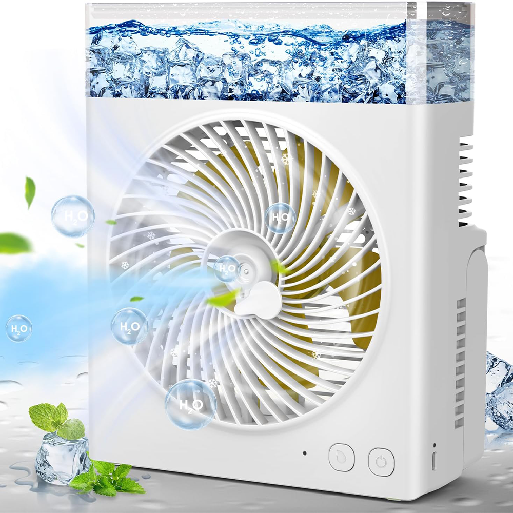 ❄️ Ventilateur Brumisateur Portable BVJ | Jusqu’à 30 h d’autonomie • Réservoir d’eau 600 ml • Recharge USB • Fonctionnement silencieux | Idéal pour la maison, le bureau, le camping et les voyages