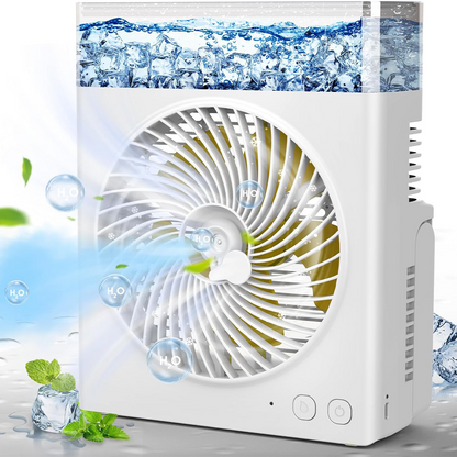❄️ Ventilateur Brumisateur Portable BVJ | Jusqu’à 30 h d’autonomie • Réservoir d’eau 600 ml • Recharge USB • Fonctionnement silencieux | Idéal pour la maison, le bureau, le camping et les voyages