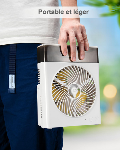 ❄️ Ventilateur Brumisateur Portable BVJ | Jusqu’à 30 h d’autonomie • Réservoir d’eau 600 ml • Recharge USB • Fonctionnement silencieux | Idéal pour la maison, le bureau, le camping et les voyages