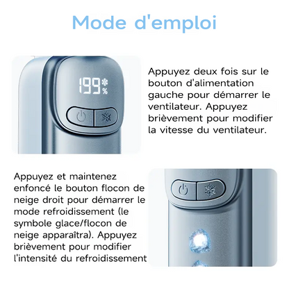 ❄️ BVJ mini ventilateur portable avec fonction fraîcheur | 199 niveaux de ventilation • Surface fraîche au contact • Écran LED • Format de poche | Idéal pour l’été, les voyages et l’extérieur