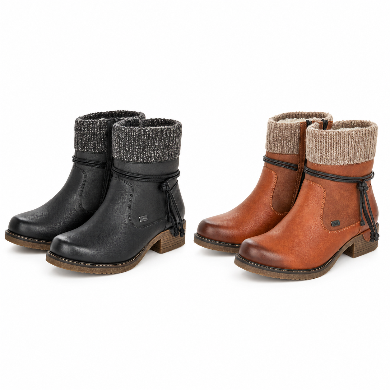 Marron caramel + Noir