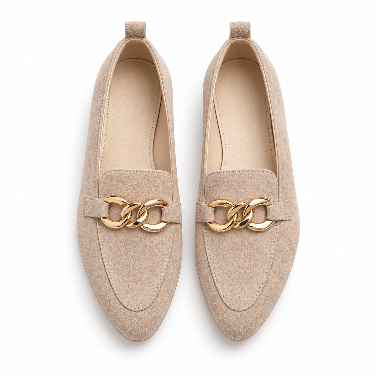 🔥 DERNIER JOUR : -80 % 🔥 Mocassins femme à chaîne dorée avec soutien de la voûte plantaire – Confort au quotidien