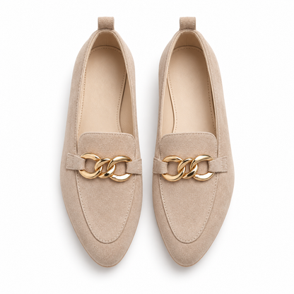 🔥 DERNIER JOUR : -80 % 🔥 Mocassins femme à chaîne dorée avec soutien de la voûte plantaire – Confort au quotidien