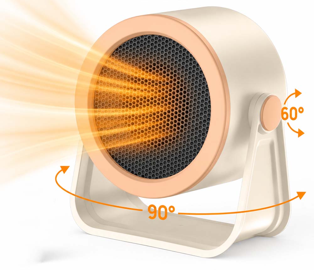 🔥 Chauffage d'Appoint Électrique BVJ 714 – Radiateur Soufflant 1500W avec Oscillation 3D, Chauffage Rapide 2s & Économie d'Énergie ECO