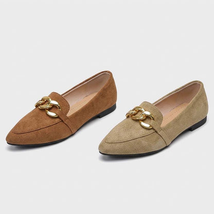 🔥 DERNIER JOUR : -80 % 🔥 Mocassins femme à chaîne dorée avec soutien de la voûte plantaire – Confort au quotidien