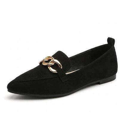 🔥 DERNIER JOUR : -80 % 🔥 Mocassins femme à chaîne dorée avec soutien de la voûte plantaire – Confort au quotidien