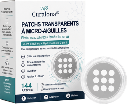 🏥Patch 2-en-1 Curalona® : Microneedle & Hydrocolloïde🍀 | Élimine les grains de beauté en relief, les verrues planes et les acrochordons | Aide à atténuer les rides, les cicatrices et les imperfections | Patch invisible adapté au visage et au corps